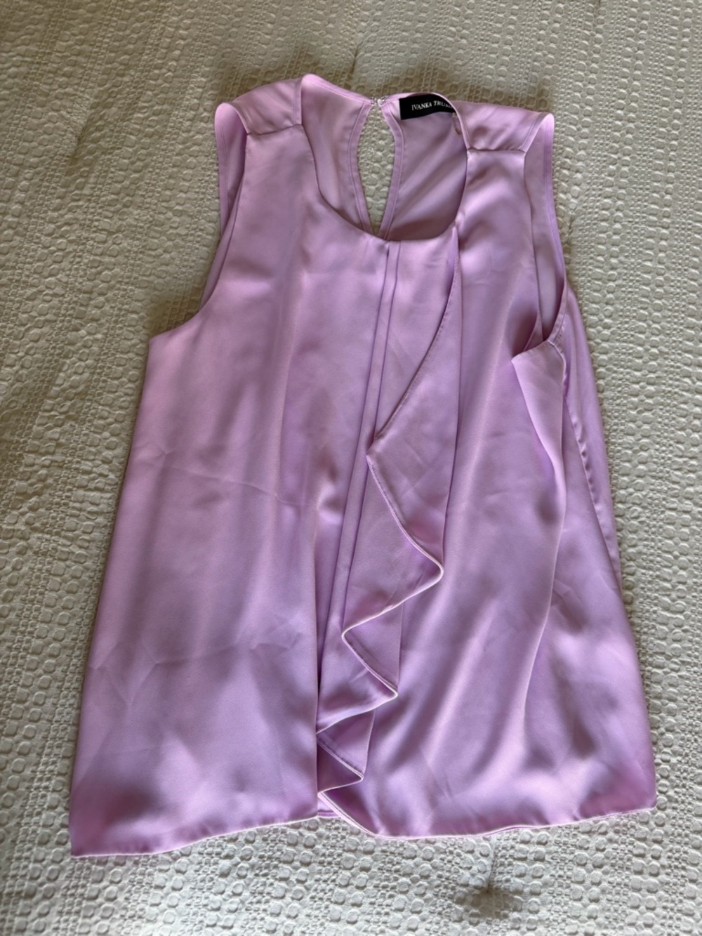 Ivanka Trump Lavender Ruffle Sleeveless Blouse
